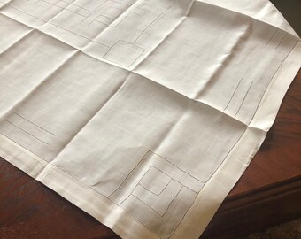 White Embroidered Square Table Cloth