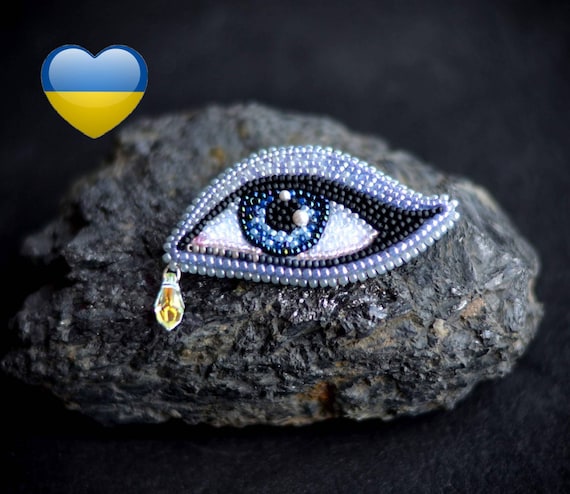 Evil Eye Beaded Brooch Boho Jewelry Teardrop Charm Brooch Evil Eye