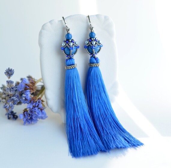 Extra large tassel best sale earrings