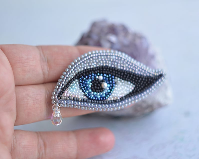 Evil Eye Beaded Brooch Boho Jewelry Teardrop Charm Brooch Evil Etsy