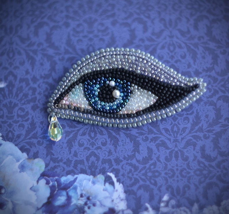 Evil Eye Beaded Brooch Boho Jewelry Teardrop Charm Brooch Evil Etsy