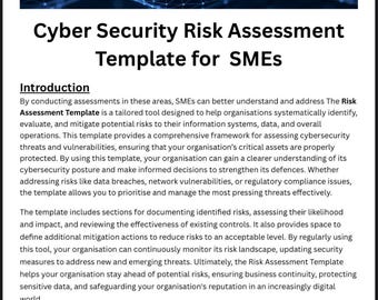 Cyber security GRC risk assessment templates for SMEs Audit