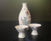 Japanese Hand Painted Arita-ware , Imari Tokkuri Guinomi , porcelain, kakiemon style, collectible tableware, sake cup sake bottle, Sake set