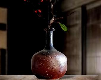 柴岡一美作 備前焼花瓶 ― 銘木箱入り 高さ17.1cm 陶芸作品 - Etsy 日本
