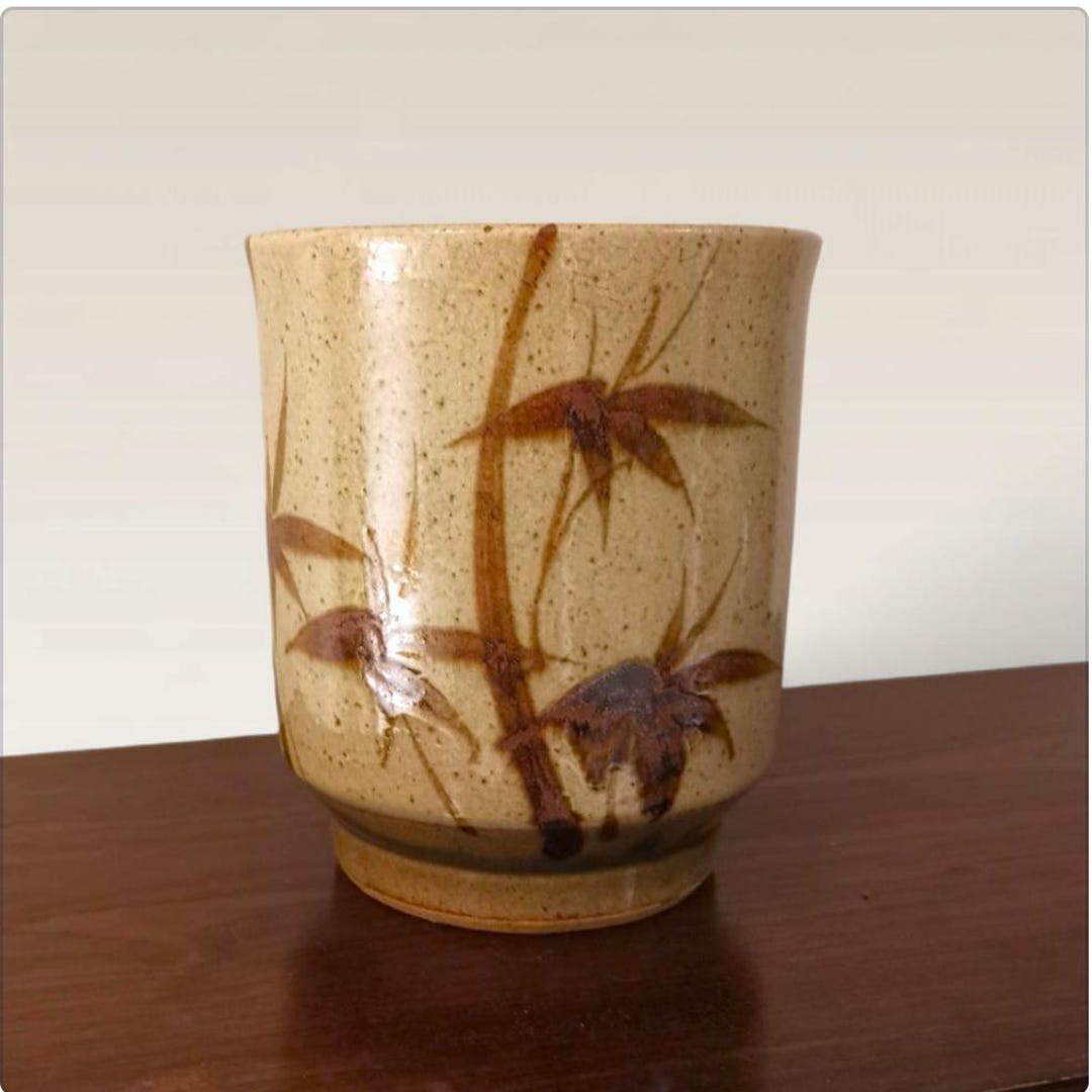 【信楽焼】花瓶　竹　7号 信楽焼の花瓶、竹絵、スタジオ陶芸 - Etsy 日本