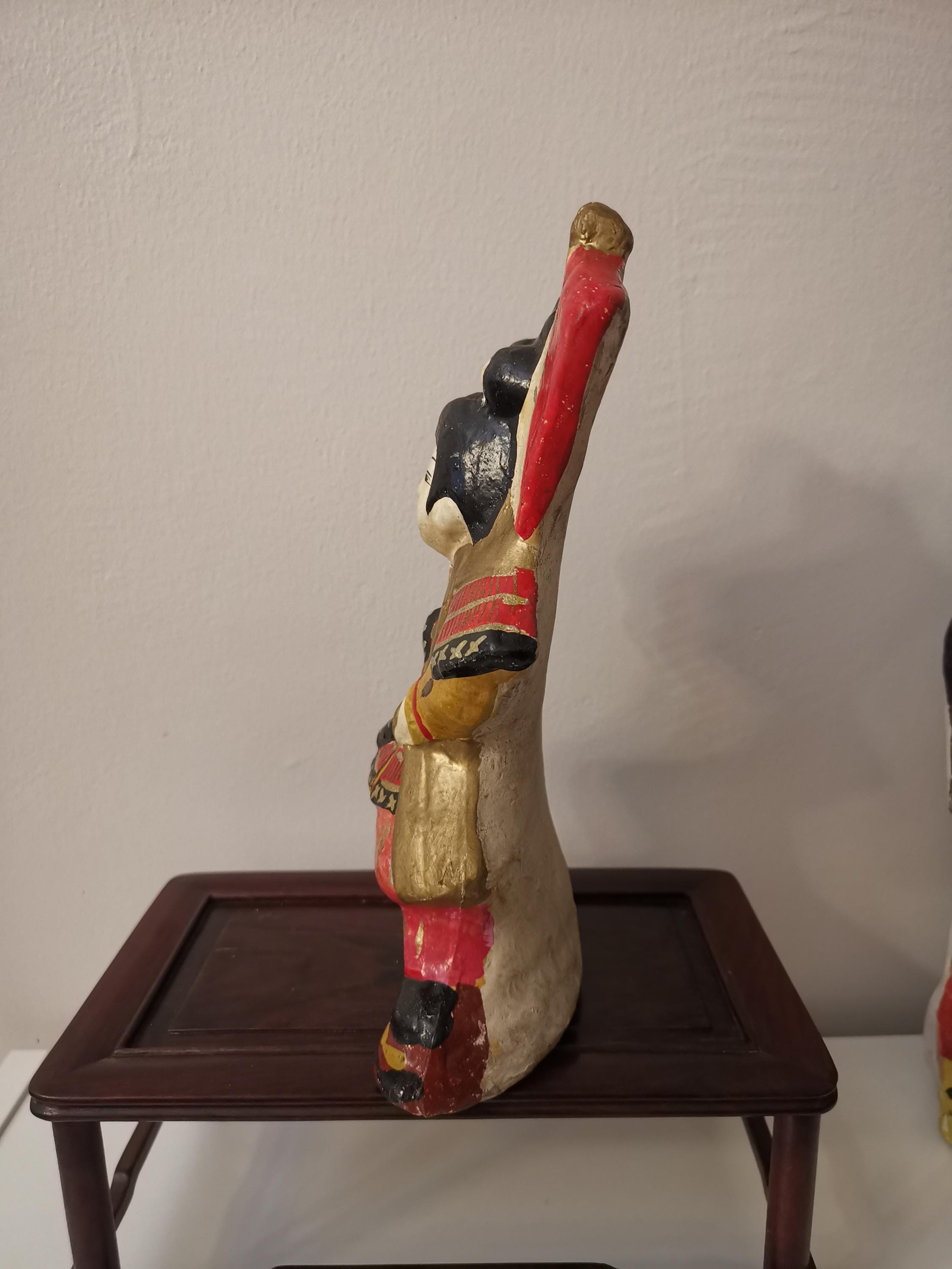 Antique Japanese Tsuchiningyo Momotaro Doll, Peach Boy Samurai