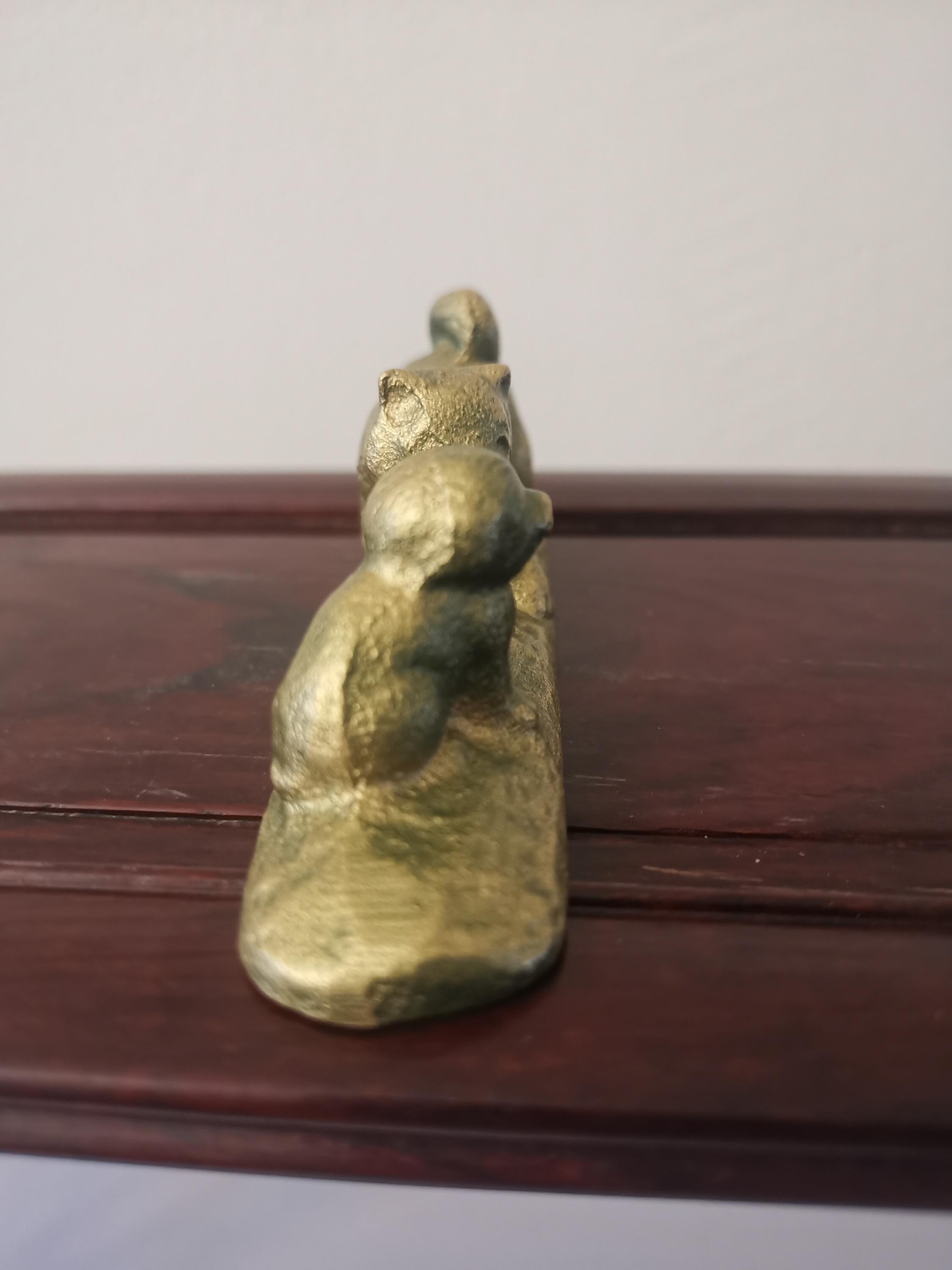 ヴィンテージの日本の干支犬文鎮：金鉄製ペーパーウェイト - Etsy 日本