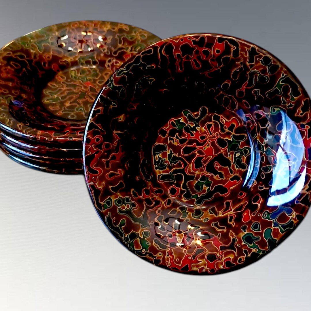 Tsugaru-nuri Urushi Coaster Plate, Japanese Lacquerware (dia10.5cm