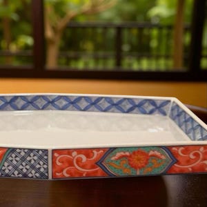 Plato rectangular kutani japonés, plato rectangular, platos orientales, Imari-ware