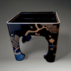 Vintage Lackware Footed bricka Sanbo/Oshiki