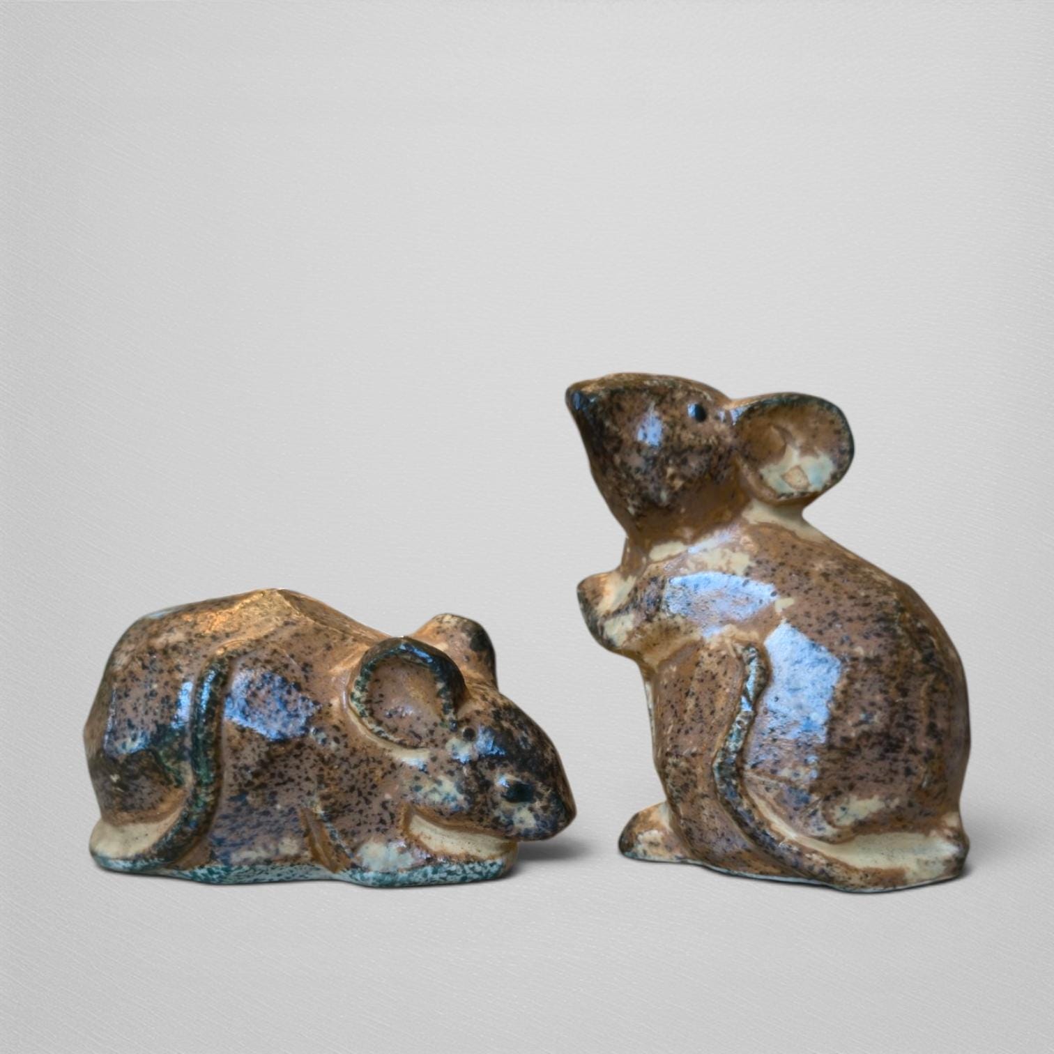 Vintage Japanese Ceramic Mouse Couple, Zodiac Rat Ornament - Etsy