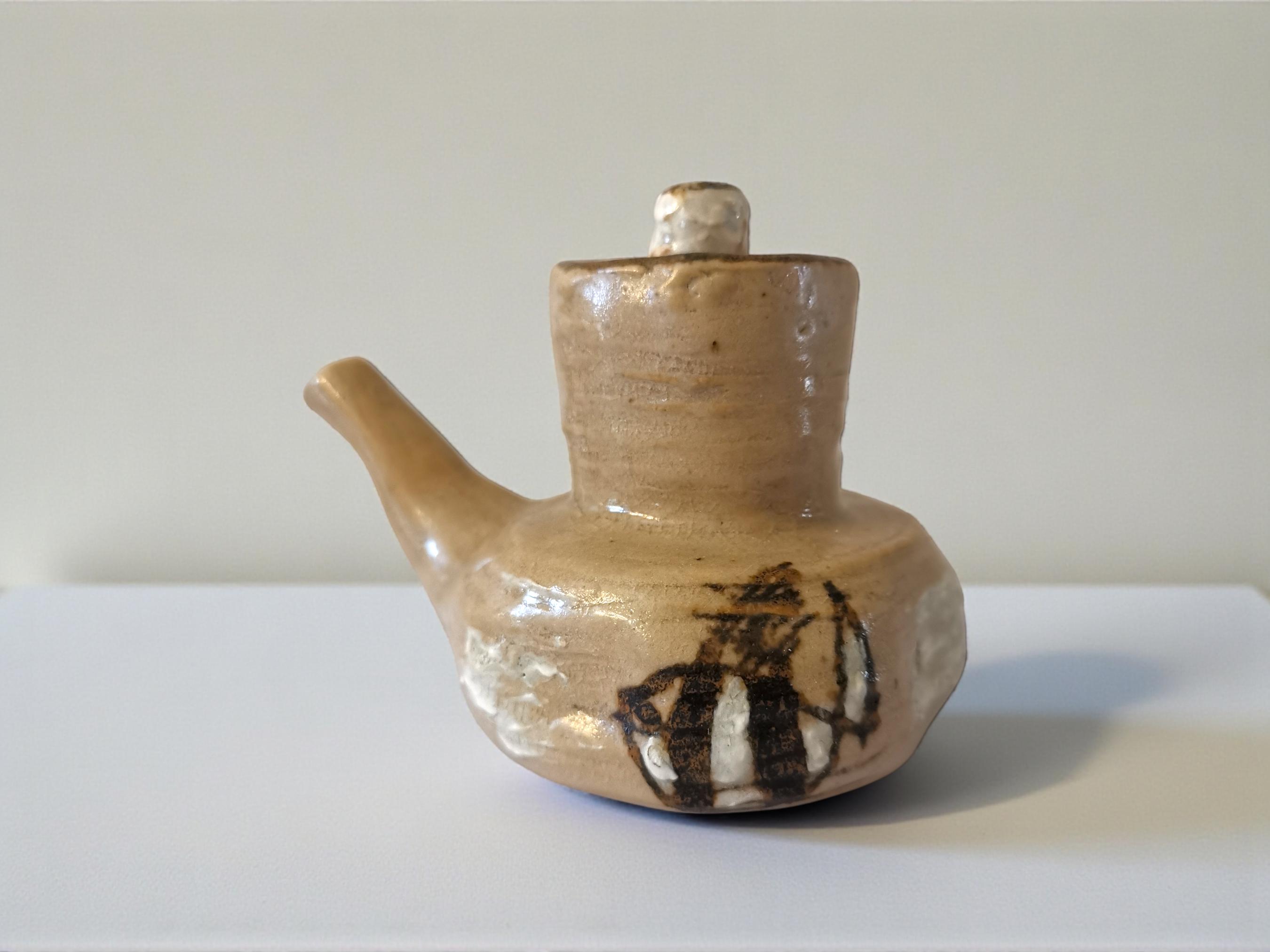 Japanese Shoyu-sashi Pourer, Handmade Rustic Ceramic Soy Sauce