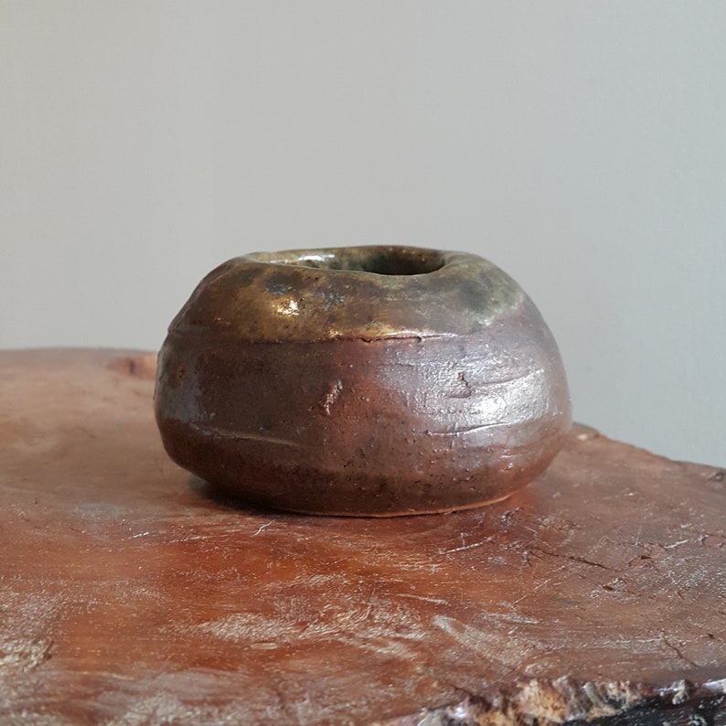 studio pottery kiln pottery artisarn hand built vase Japanese ikebana vase handbuilt Vase japan pottery earthenware vase