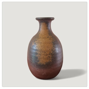 Japanese vintage sake bottle, wood fired bizen ware tokkuri, pottery decanter, earthenware tokkuri, kiln pottery, Shigaraki ware