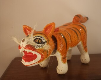 Vintage Hariko Paper Tiger, Japanese Folk Art Decor - Etsy