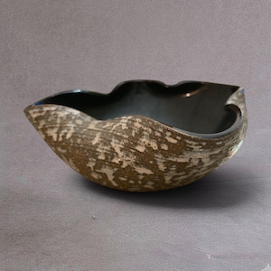 Japanese Studio Pottery Vase: free form Ceramic Large Vintage Sculptural Ceramic Bowl, Retro Mid Century Modern Art