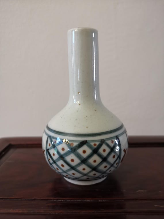 1970年代 益子焼 花瓶 会津本郷焼 鹿の子文様 - Etsy 日本