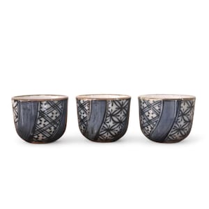 Three Japanese sake cup, oriental collectible drink cup, Japanese handpainted kutani small cup, short glass, sake cup, ochoko Lot