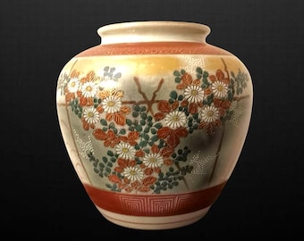 Vintage Kitamura Takashi Vintage Kutani Kosen Stoneware Vase