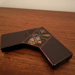Japanese Lacquerware Box, Traditional hand painted in flowers lacquer, vintage lacquer box,  gift for woman
