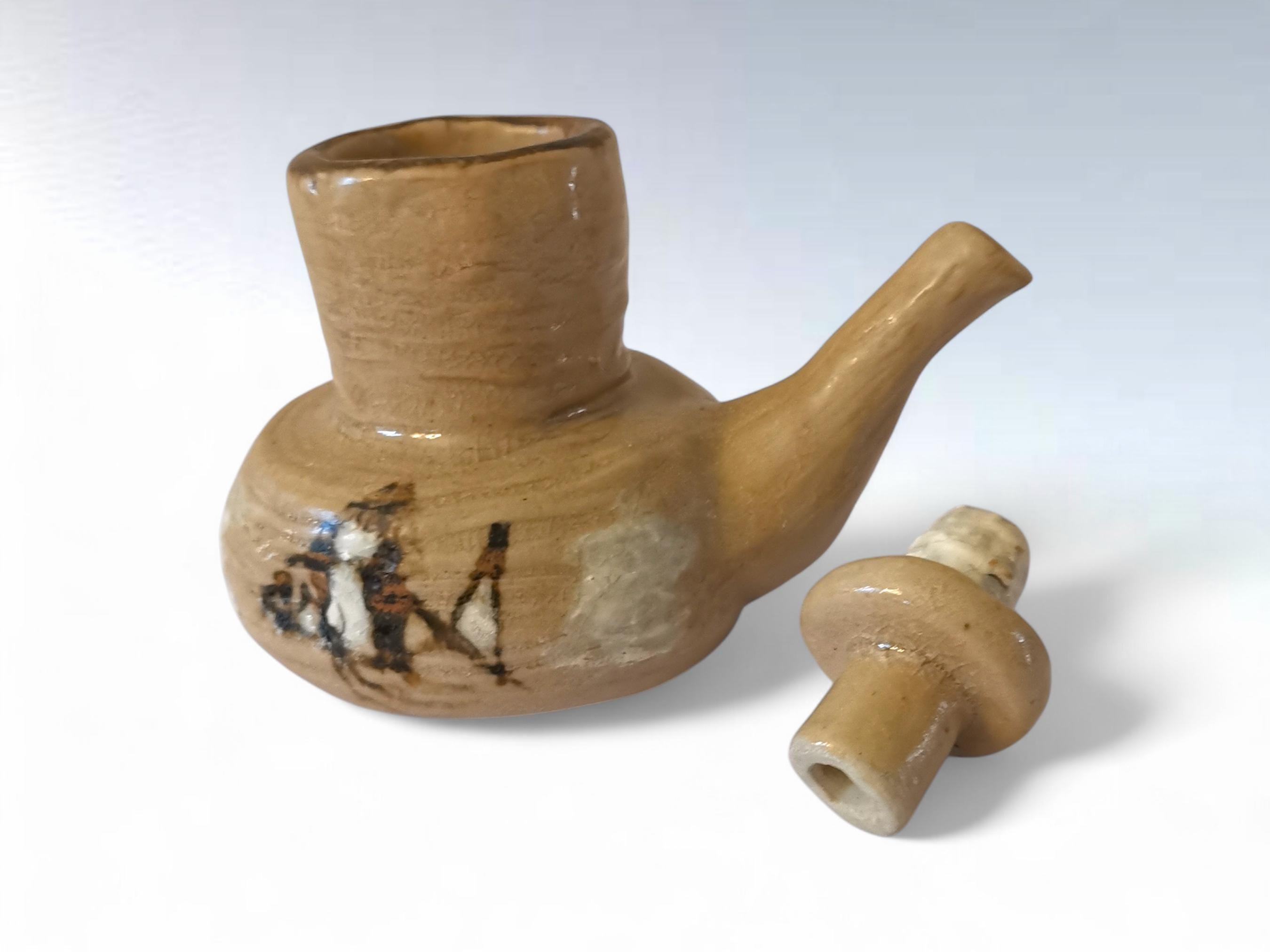 ARSOA　SAUSSUREA Japanese Shoyu-sashi Pourer, Handmade Rustic Ceramic Soy Sauce