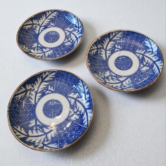 アンティーク伊万里焼皿、江戸時代青白印判食器 - Etsy 日本