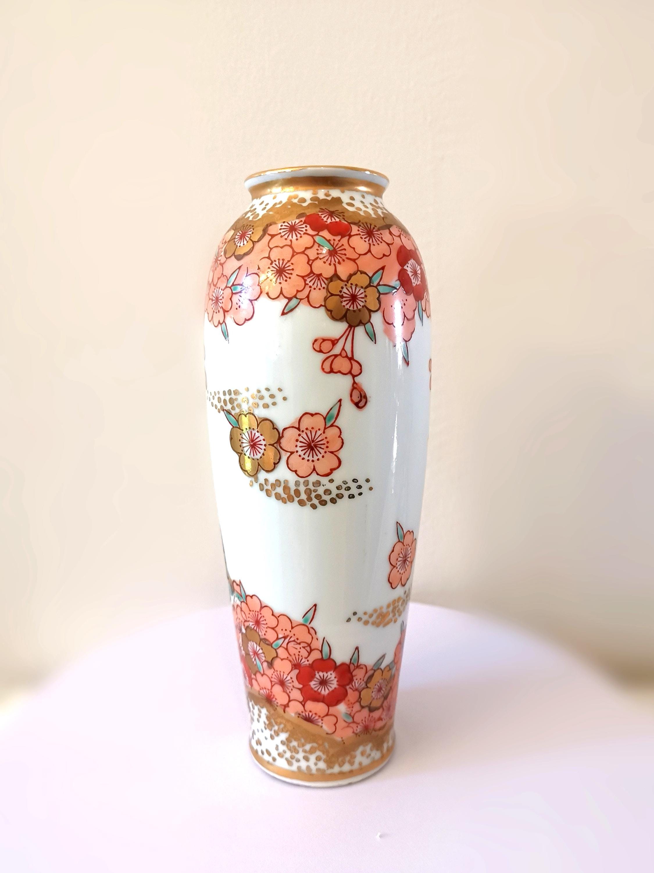 九谷焼ヴィンテージ花瓶 手描き梅文 - Etsy 日本