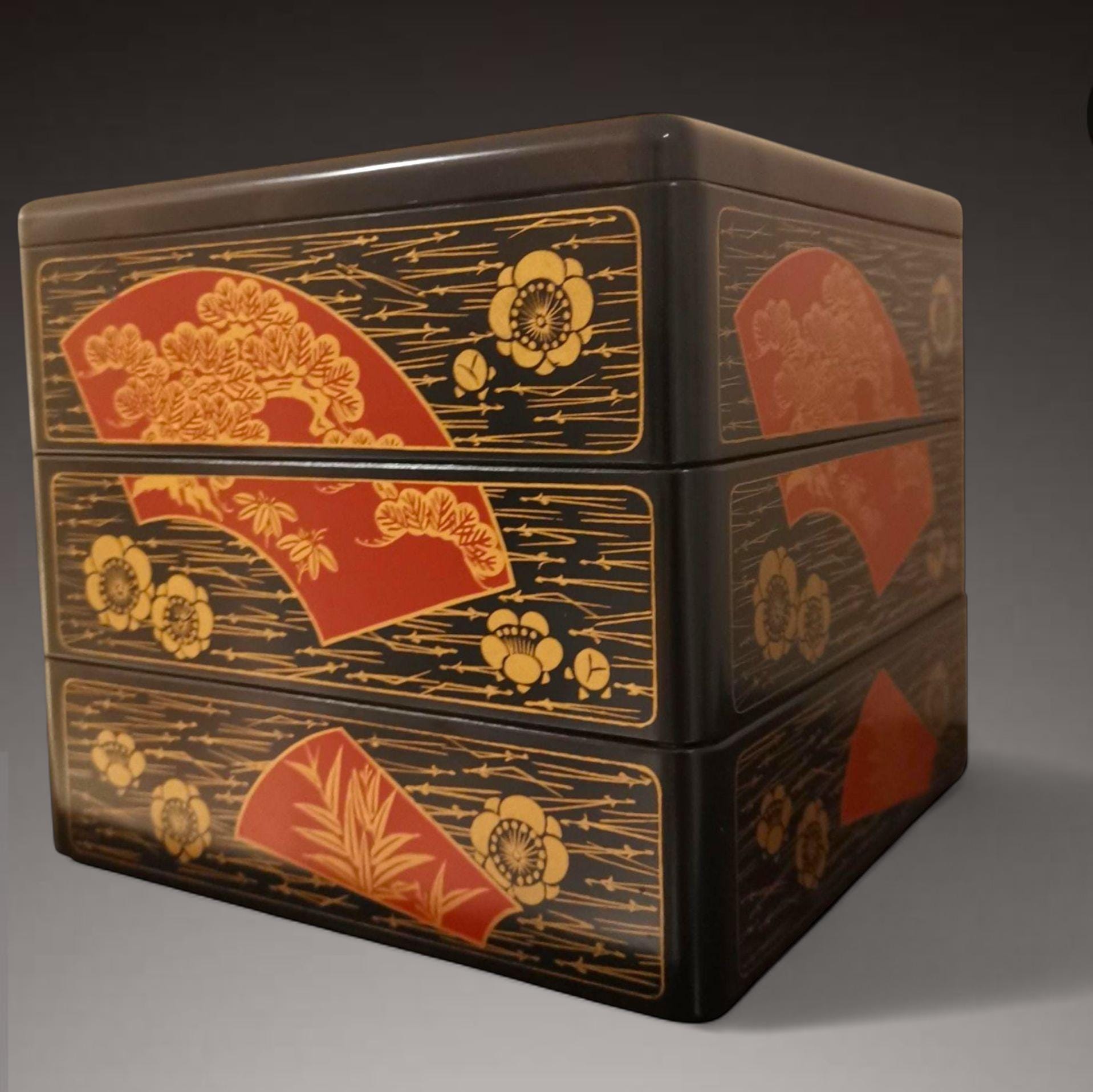 Japanese Lacquer Box Three Tier - Etsy
