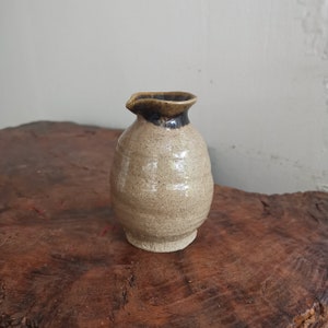 Pottery ceramic Jug, Japanese ceramic sake bottle, oriental collectible drink ware, earthenware pottery