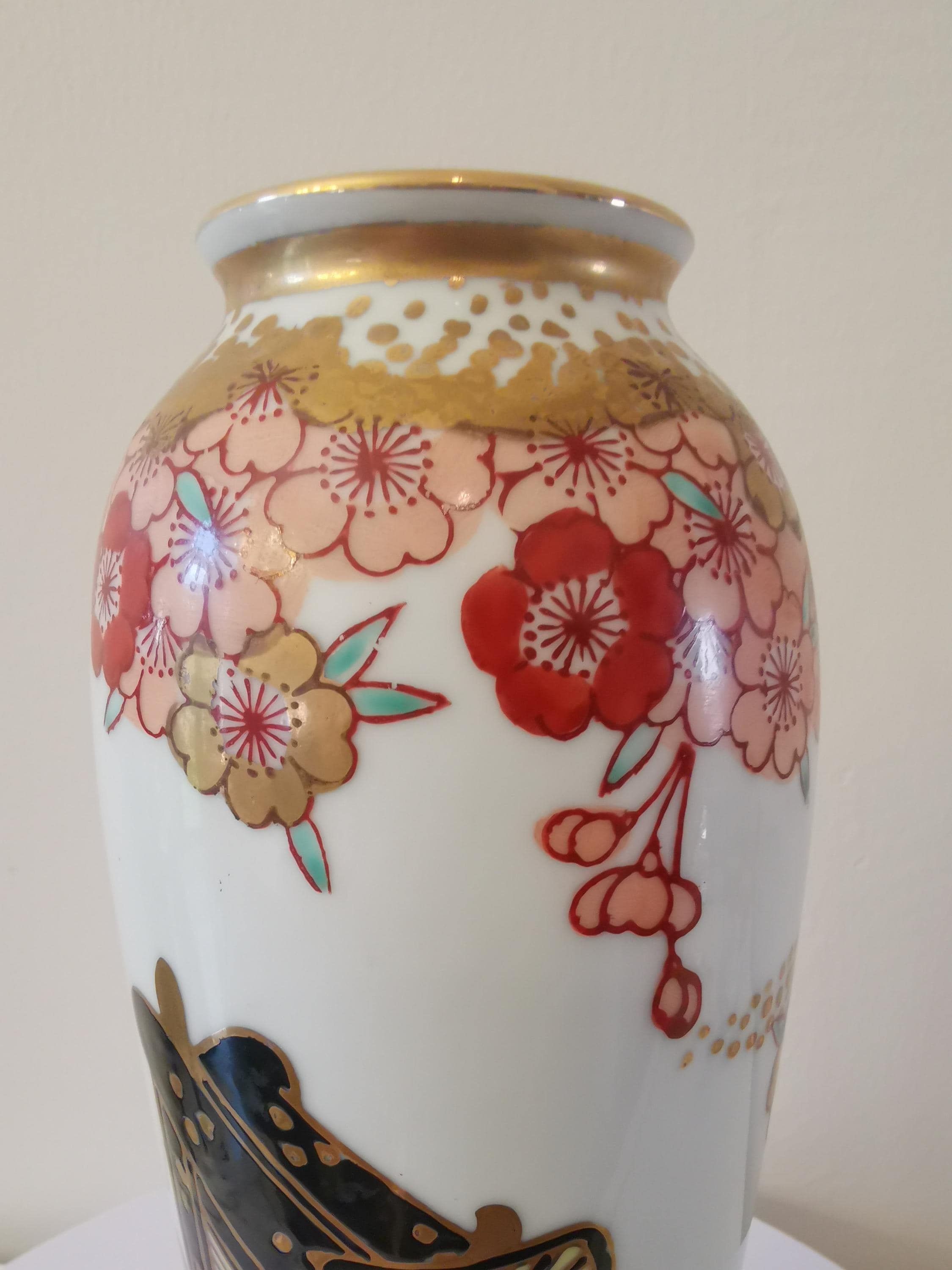 九谷焼ヴィンテージ花瓶 手描き梅文 - Etsy 日本