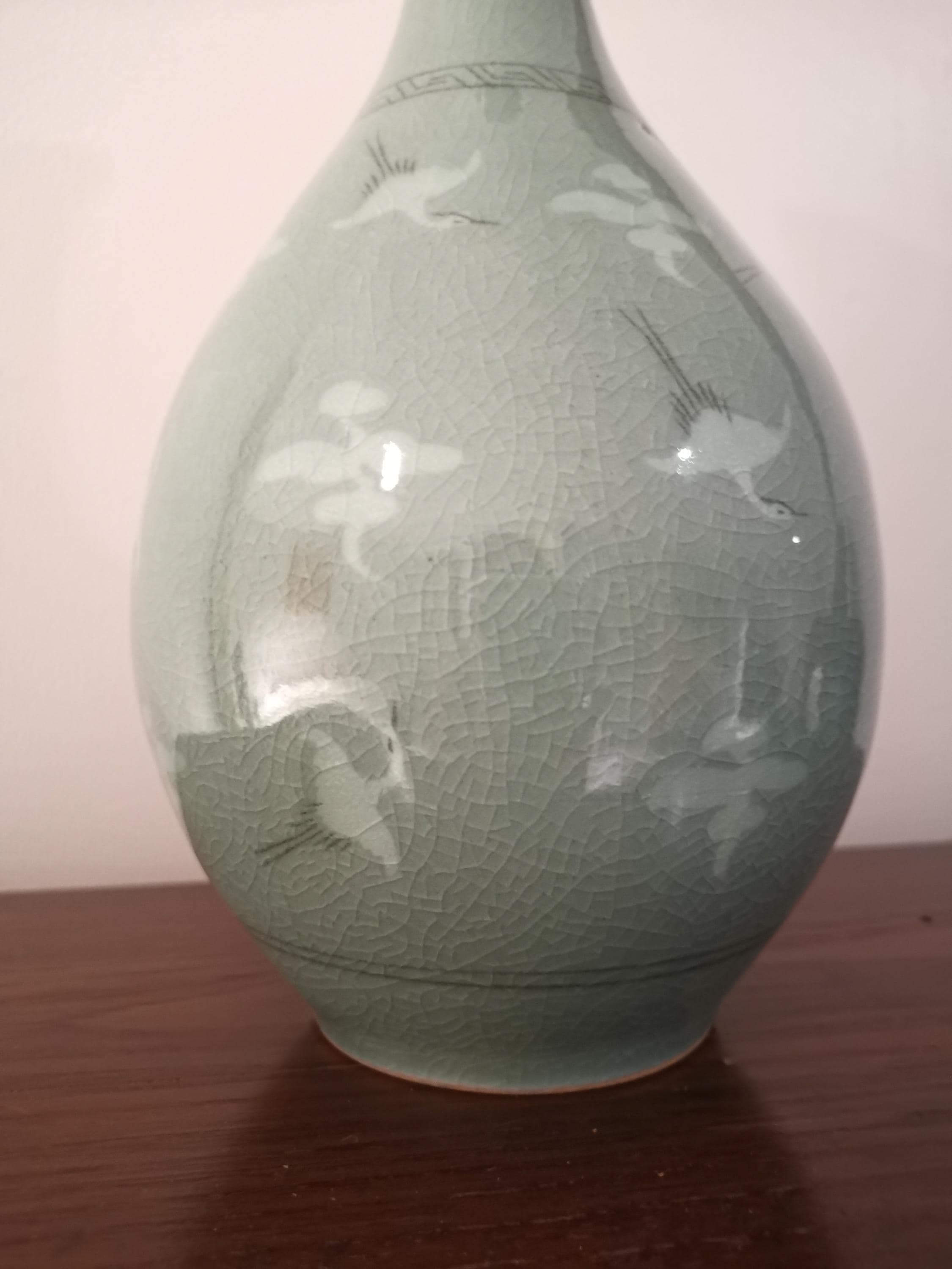 高麗磁器（青磁）花瓶 高麗青磁花瓶、青元 - メルカリ