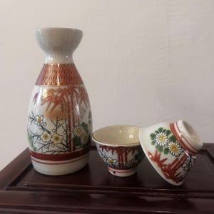 Vintage Sake set, Japanese sake bottle, Sakazuki, japanese tokkuri,  japanese kutani tokkuri, nihonshu, Imari sake sets