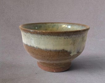 Vintage Japanese Yunomi Teacup, Earthenware Green Tea Cup
