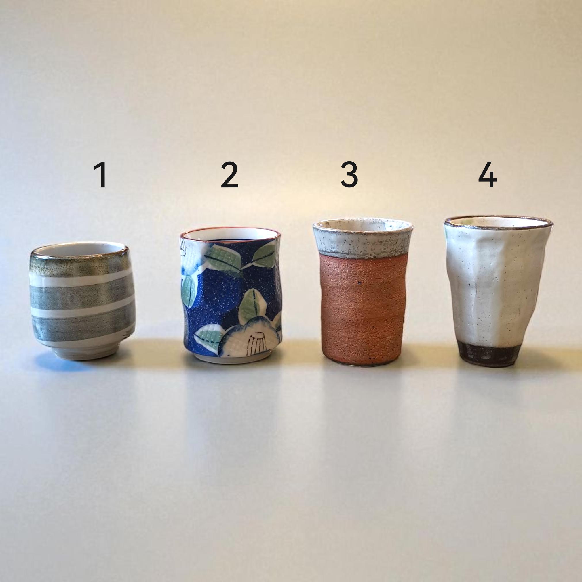 Vintage Japanese Yunomi Tea Cup, Glazed Ceramic, Handmade Pottery