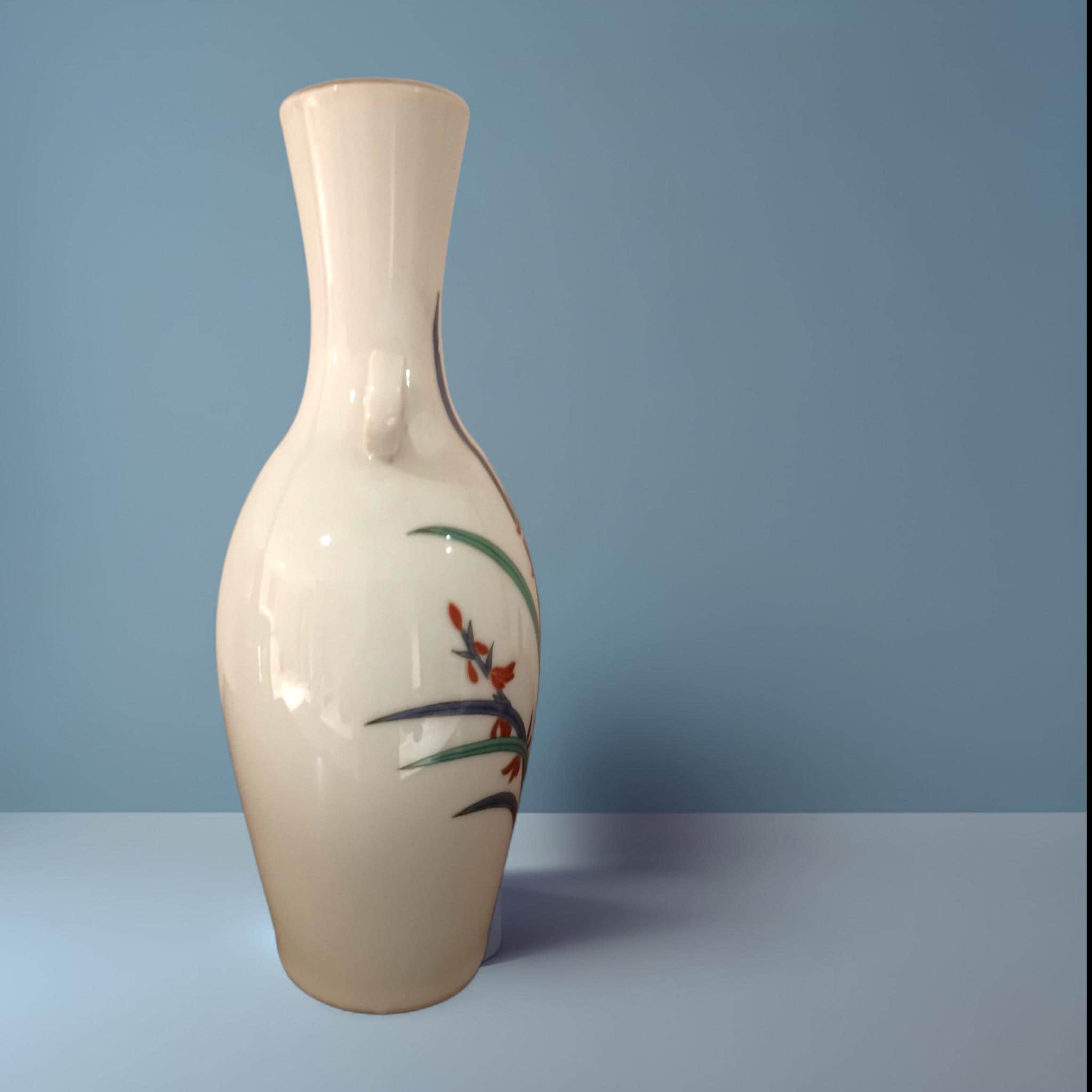 ヴィンテージ有田焼花瓶、秀伝峰手描き磁器 - Etsy 日本