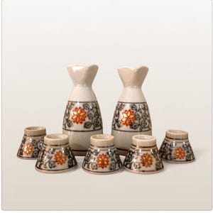 Vintage Sake set, Japanese sake bottle, Sakazuki, japanese tokkuri,  japanese kutani tokkuri, nihonshu, Imari sake sets