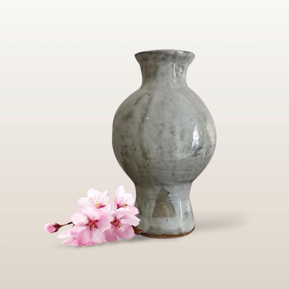 手作り陶器の花瓶、ヴィンテージの日本の志野焼、生け花用花瓶 - Etsy 日本