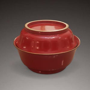 Antique Japanese urushi Maki-e lacquerware bowls, Traditional Craft, red bowl with lid, Japanese tableware, soup bowl, oriental, rice bowl