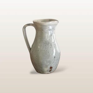 Vintage Japanese pitcher vase, milk white Pottery Vase, japanese studio pottery, Flower Vases, wabi-sabi, folk art, home decor, earthenware