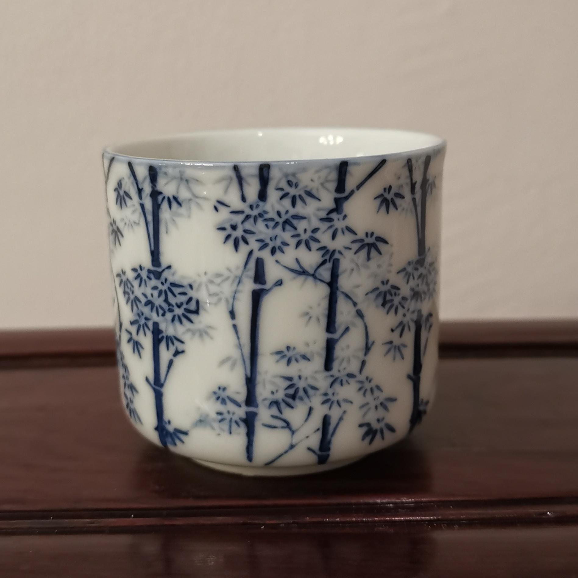有田焼湯呑：青白竹染付緑茶碗 - Etsy 日本