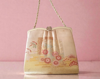 Japanese Silk Kimono Clutch Bag:         Kinrande pattern Handbag, Collectible