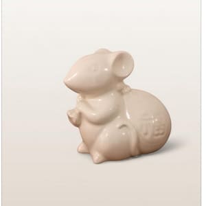 Year of the rat ornament, Japanese mouse, ceramic mouse, year of the mouse, japanese amulet , lucky white rat, rat figure
