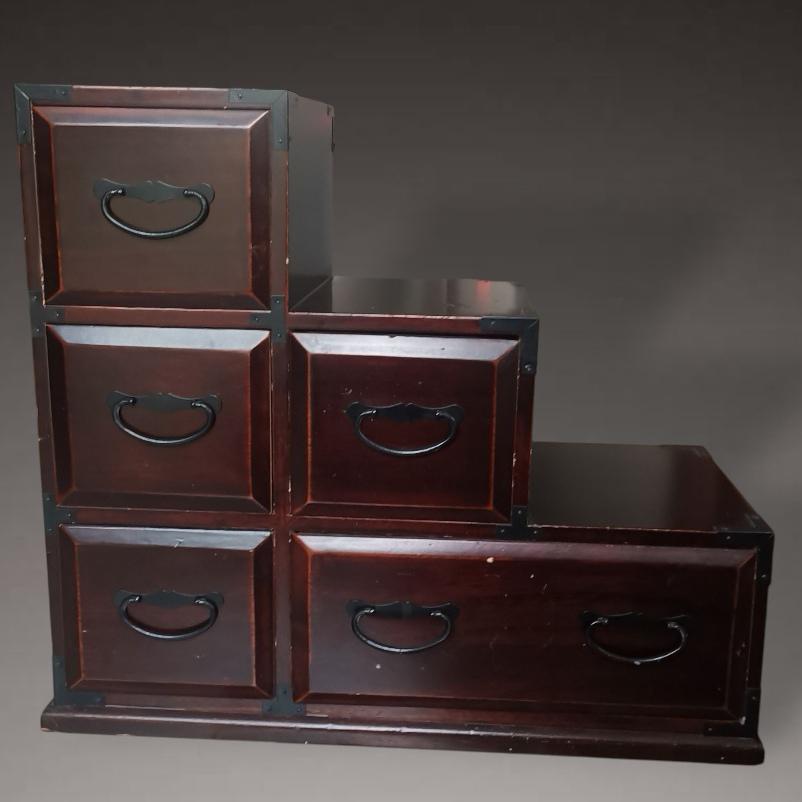 ヴィンテージ和箪笥 ステップチェストキャビネット 階段箪笥 引き出し5