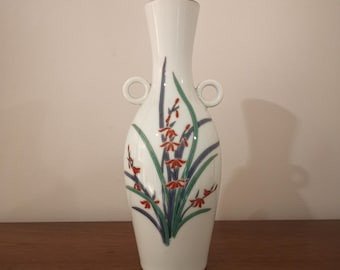 ヴィンテージ有田焼花瓶、秀伝峰手描き磁器 - Etsy 日本
