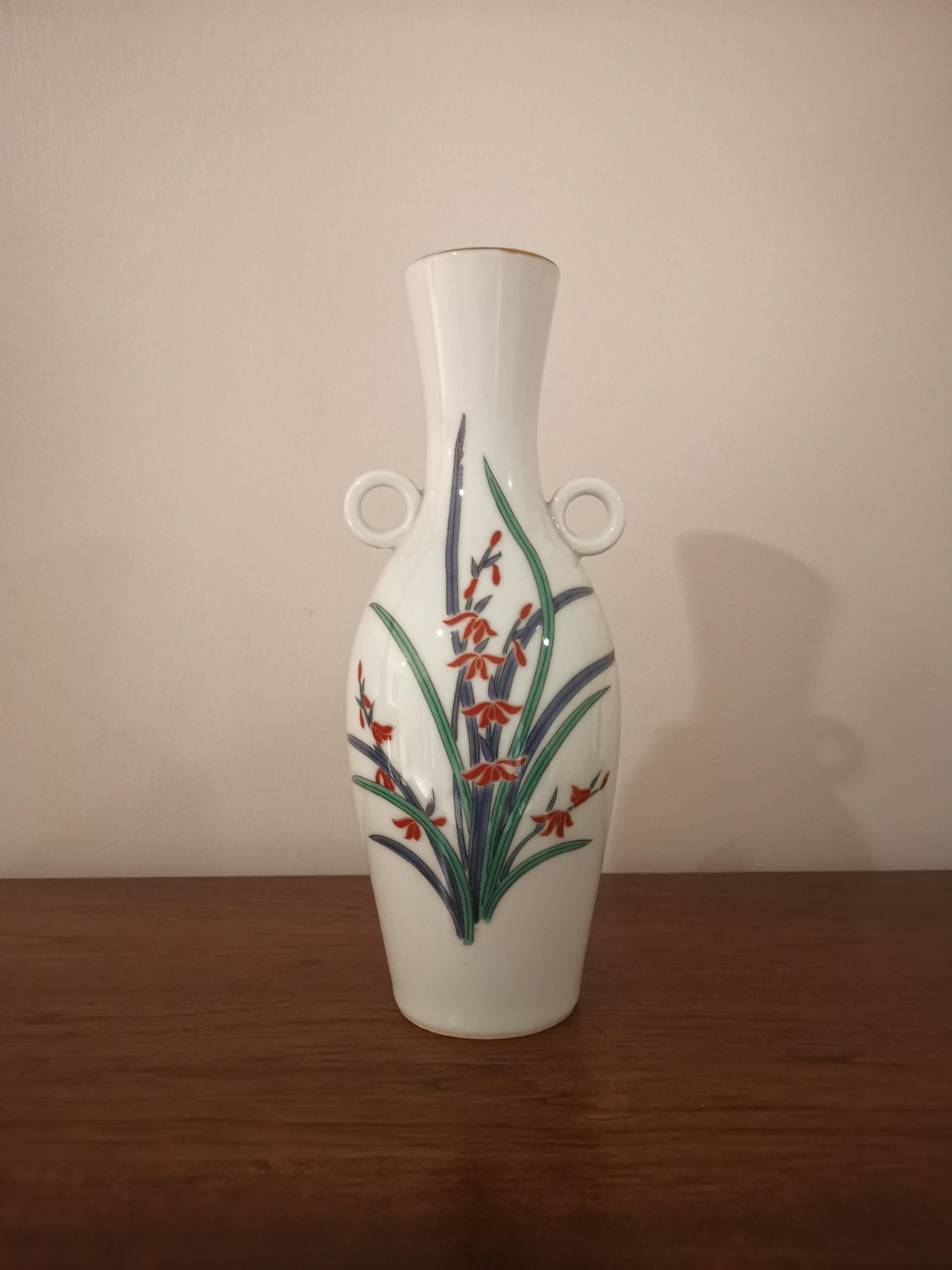 ヴィンテージ有田焼花瓶、秀伝峰手描き磁器 - Etsy 日本