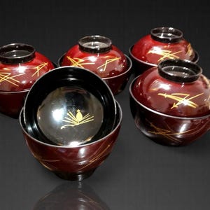 Japanese owan lacquerware bowl with lid, Traditional Craft Lacquerware, soup bowl, Japanese tableware, soup bowl, oriental tableware