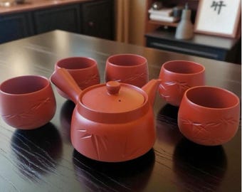 ヴィンテージ常滑焼茶器セット：朱泥赤土急須、湯呑 - Etsy 日本