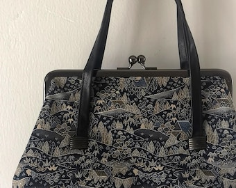 Vintage Japanese Silk Kimono Bag: Collectible Fabric Handbag