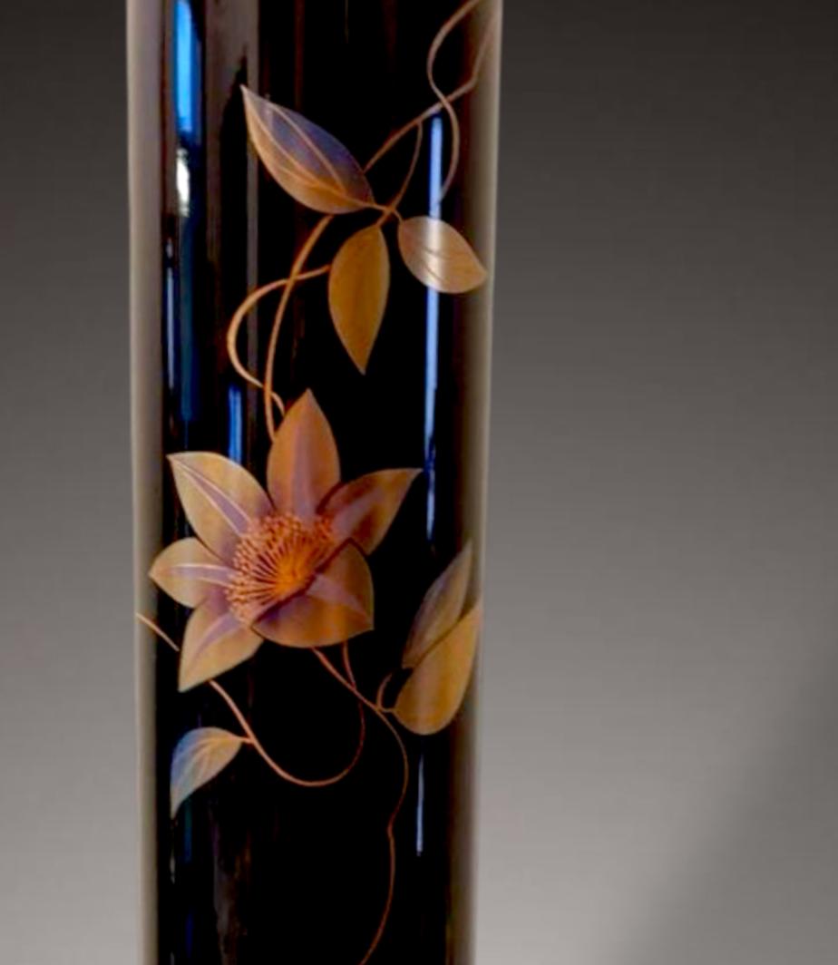 陶胎漆器 金彩蒔絵花壺 /Wajima Lacquer Vase Wajima Vase - Etsy