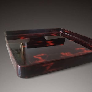 Japanese wood lacquerware, Traditional Japanese Wooden Food Tray with Urushi-Lacquer Finish, Japanese Lacquerware plate, serving tray